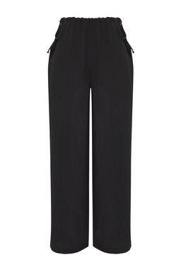 Trendyolmilla Siyah Dokuma Yandan Baglamal? Plaj Pantolon TBESS25PL00006 фото 5