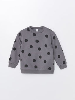 Bisiklet Yaka Uzun Kollu Puantiyeli K?z Bebek Sweatshirt