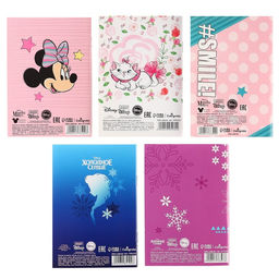 Цена за 10 шт. Блокнот А6, 32 листа, на скобе, для девочки, МИКС