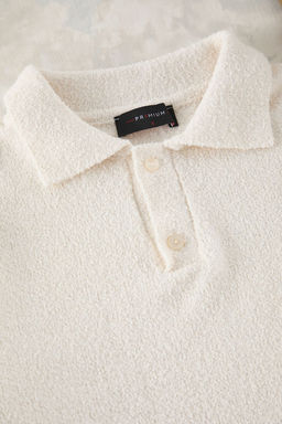 TRENDYOL MAN Ekru Regular Polo Yaka Dokulu Triko Kazak TMNAW25KZ00078 - Trendyolmilla фото 2