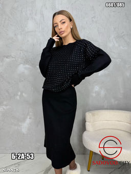 Костюм (свитер и юбка) с бусинками - Bruno фото 2