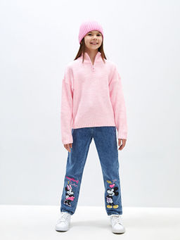 Yar?m Bal?k?? Yaka Basic Uzun Kollu K?z ?ocuk Triko Kazak - Waikiki фото 2