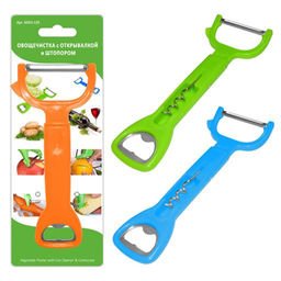 Овощечистка с открывалкой и штопором 3цв. NEW, 53.129 (МультиДом)
