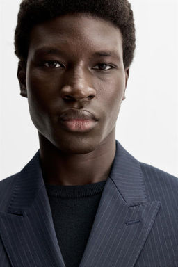 DIPLOMATIC STRIPE DOUBLE-BREASTED SUIT BLAZER - Zara фото 5