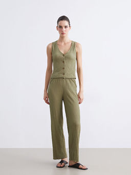 V Yaka Dokulu Kad?n Yelek