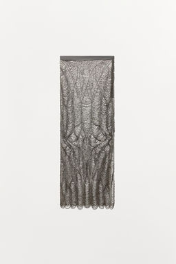 SEMI-SHEER BEADED SKIRT - Zara фото 4