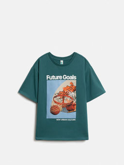 ACOOLA / Футболка детская для мальчиков Basquia темно-зеленый