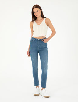A__k Mavi Slim Fit Jean Pantolon