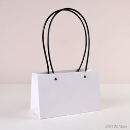 Цена за 10 шт. Пакет подарочный для цветов трапеция 13х22х10 / 904-20 /уп 10/300/белый