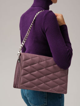 Кожаная сумка Azaro 30795 лиловая тень