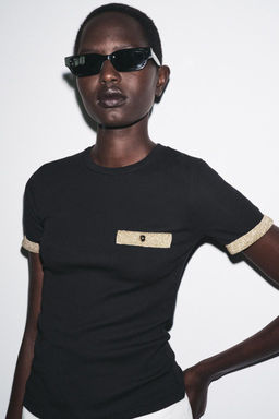 METALLIC THREAD T-SHIRT - Zara фото 8