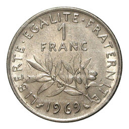 Монета 1 франк 1969 года Франция
