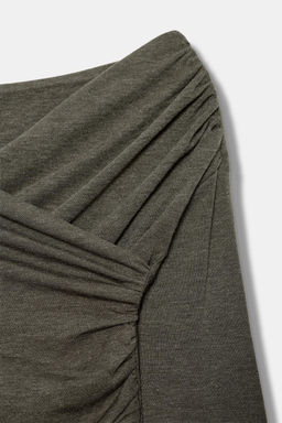 DRAPED SURPLICE NECKLINE TOP - Zara фото 8