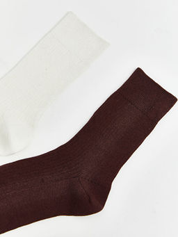 Kad?n D?z Triko Soket ?orap 2li