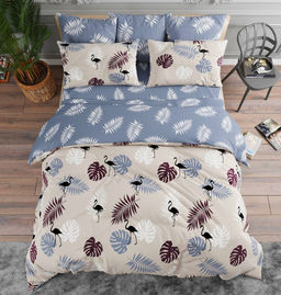 Пододеяльник на кнопках 1,5 спальный Тропики 145х215см, поплин Комфорт 115г/м2, хлопок 100%, упаковка классическая ПВХ 28х41см, Домашняя мода (Россия)