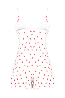 Trendyolmilla Beyaz %100 Pamuklu Kalpli Dantelli Ip Ask?l? Sortlu Orme Pijama Tak?m? THMSS24PT00106  фото 16