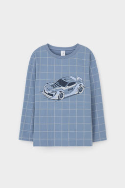 К 1637/серо-голубой,двойная клетка пижама дет - Crockid фото 7