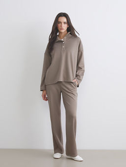 Dik Yaka Oversize Kad?n Sweatshirt