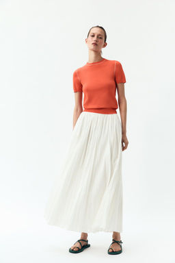 SHORT SLEEVE KNIT TOP WITH PIPING - Zara фото 14
