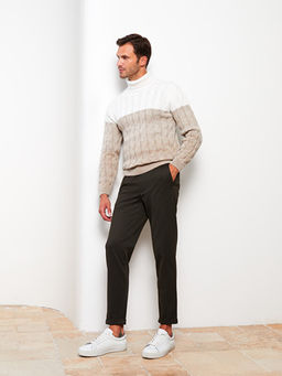 Slim Fit Beli Ba?lama Detayl? Erkek Pantolon