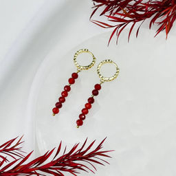 Серьги длинные из Сердолика