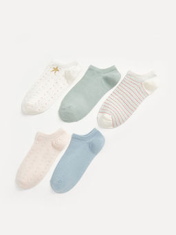 Desenli Kad?n Patik ?orap 5li Paket