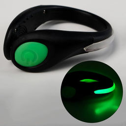 Фонарь-клип с креплением на обувь "Мастер К", 2 режима, CR2032, 7 х 9 см, зеленый