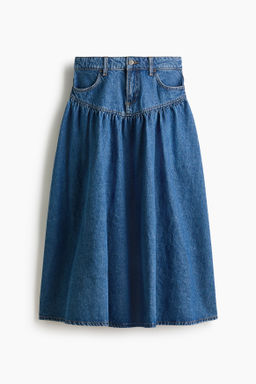Falda denim fruncida