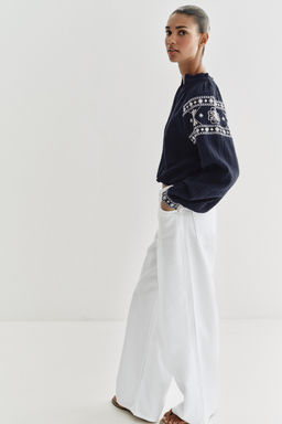 CONTRAST VELVET BLOUSE - Zara фото 10