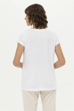 U. S. Polo Assn Женская белая базовая футболка с круглым вырезом - U.s. polo assn фото 12