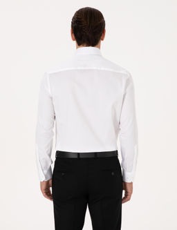 Beyaz Slim Fit %100 Pamuk Tam _talyan Yaka Klasik G_mlek - Cacharel фото 5
