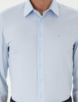 Голубая зауженная рубашка с длинным рукавом - Cacharel фото 6