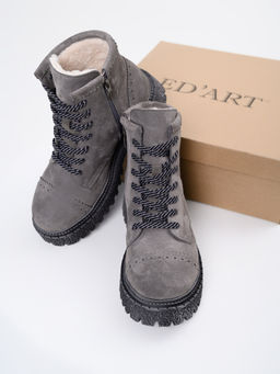 Ботинки 319.22511gr.Серый замок замша/Мех