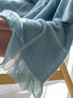 Плед под мохер 130x180 синий