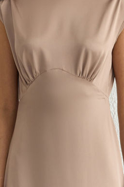 TRENDYOLMILLA Vizon Astarl? Saten Dokuma Uzun S?k Abiye & Mezuniyet Elbise TPRSS25AE00000  фото 4