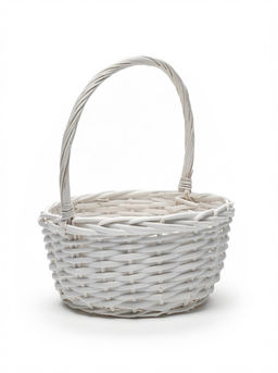 Корзина плетёная для хранения Havu, с ручкой, лоза, белая, набор 2 шт.