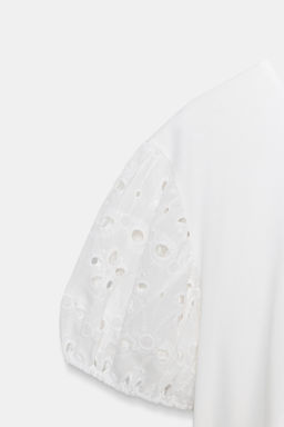 CAMISETA MANGA CORTA BORDADOS / Blanco - Zara фото 7