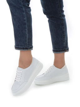 05-HY14-2D WHITE Кроссовки женские (натуральная кожа)