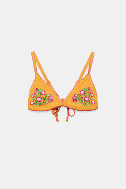 TOP BIKINI BORDADOS FLORES / Amarillo - Zara фото 7