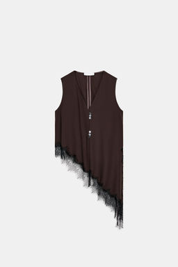 ASYMMETRIC LACE TOP - Zara фото 18