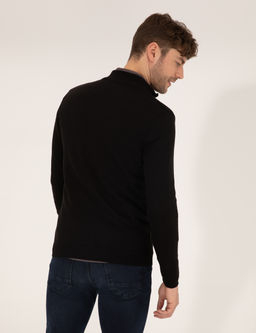 Siyah Slim Fit Fermuarl_ Triko H_rka