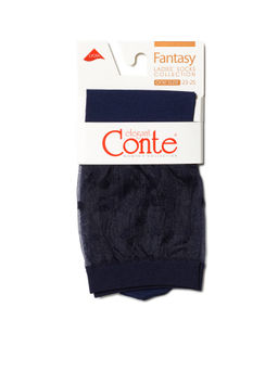 Цена за 2 пары. Носки Классические CONTE Удлиненные носки с прозрачным верхом в горошек FANTASY marino - Conte elegant фото 3