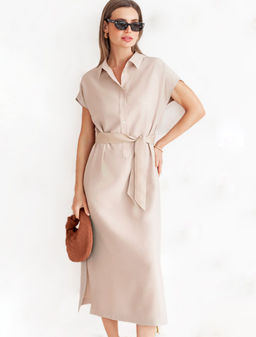 VILATTE / Платье-рубашка из плотного лиоцелла фото 8