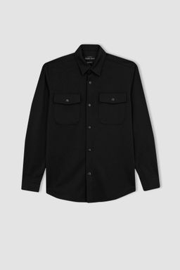 Regular Fit Polo Yaka Her Yone Esneyen Uzun Kollu Gomlek Ceket - Defacto фото 3