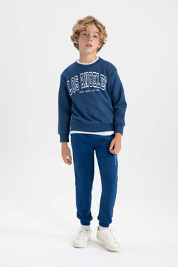 Плотный свитшот для мальчиков с круглым вырезом - Defacto фото 2