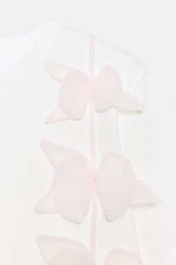 CAMISETA FLOR RELIEVE / Blanco - Zara фото 8