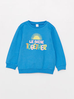 Bisiklet Yaka Uzun Kollu Bask?l? K?z Bebek Sweatshirt ve Tayt 2li Tak?m - Waikiki фото 2