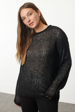 Siyah Basic Bisiklet Yaka Triko Kazak TWOAW25KZ00340 - Trendyolmilla фото 2