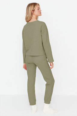 Trendyolmilla Lacivert Waffle Kumas Orme Pijama Tak?m? THMAW23PT00021  фото 24