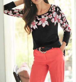 Пуловер, черно-пестрый